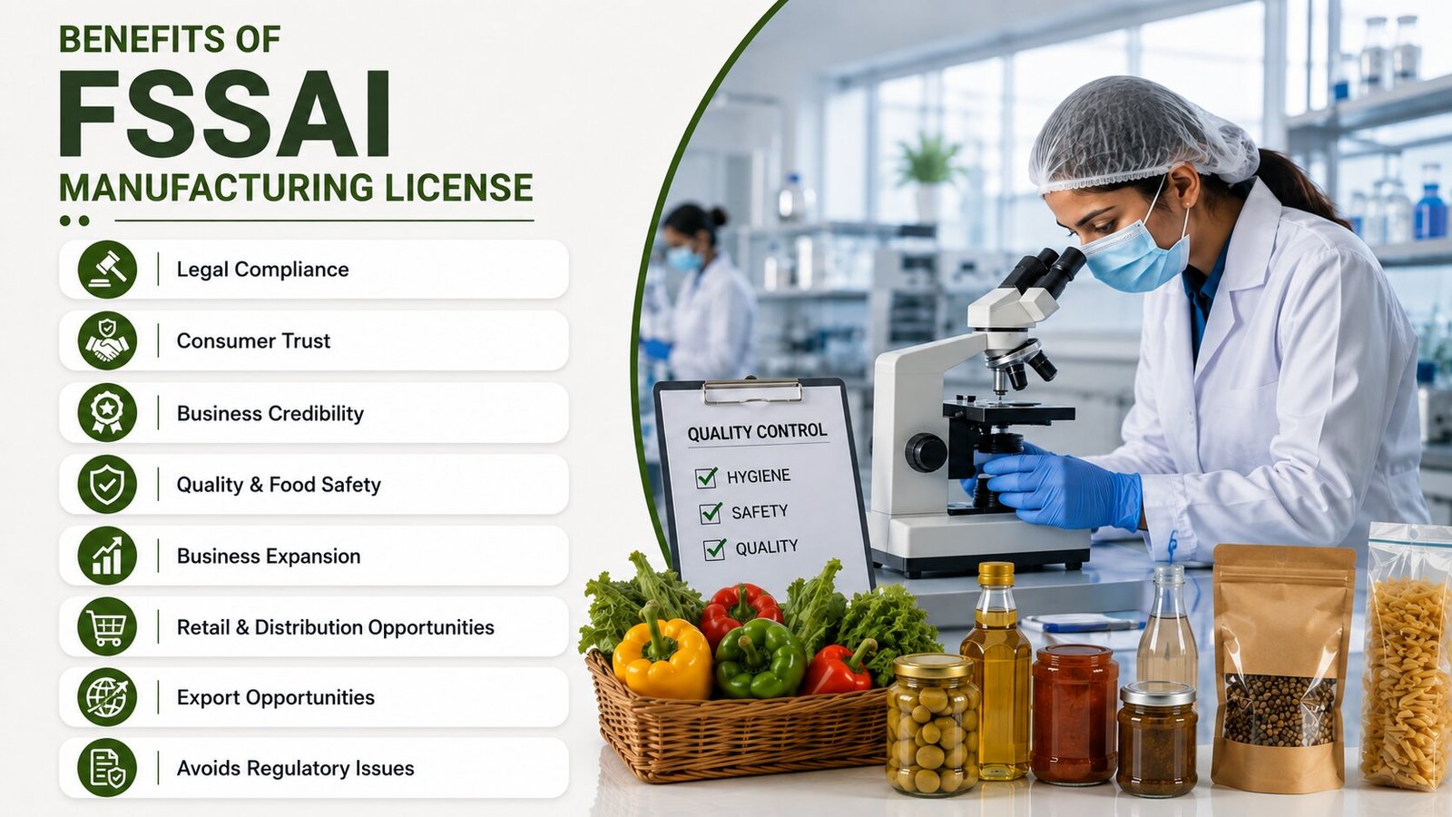Benefits of FSSAI Manufacturing License